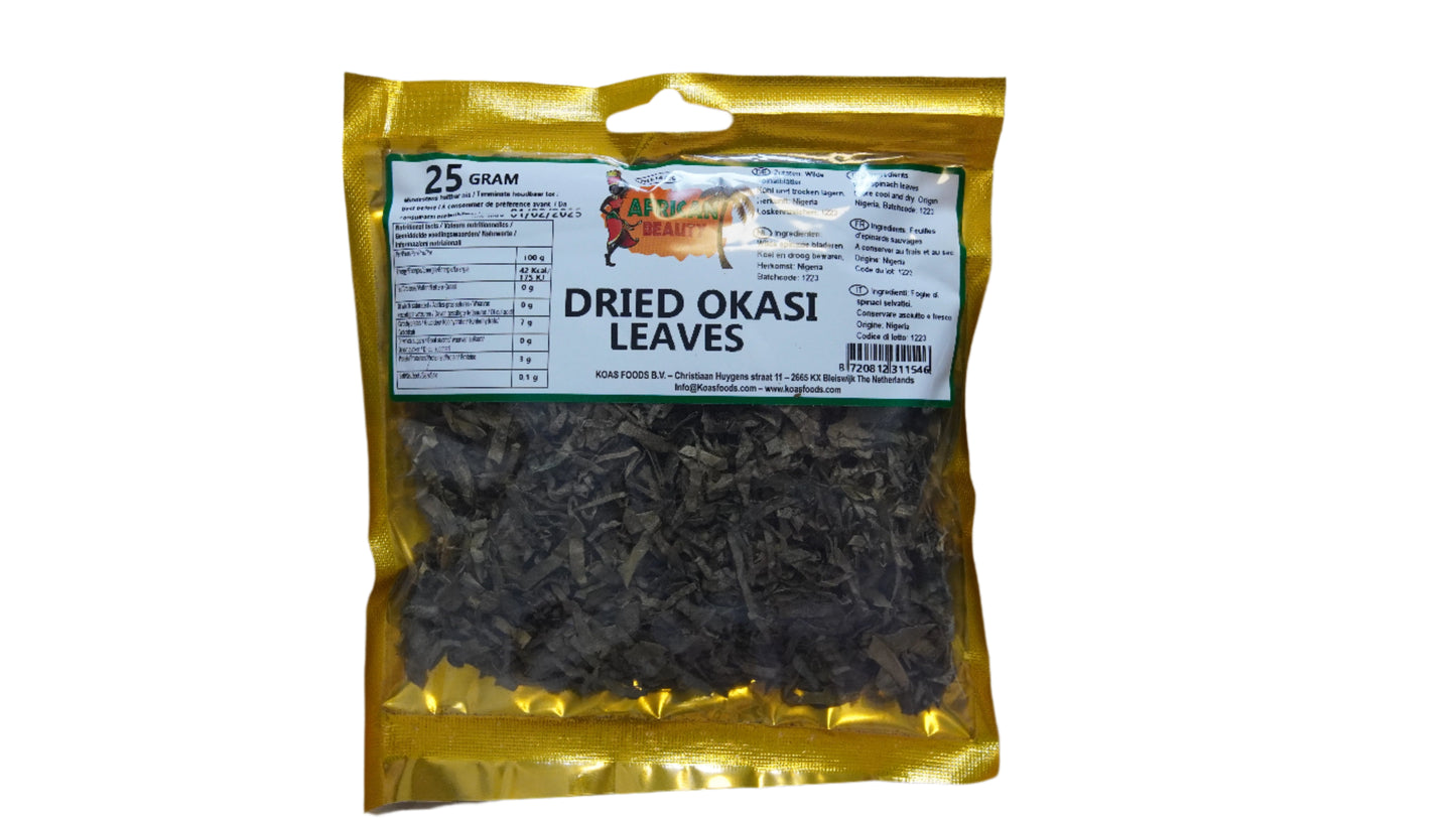 African products African Food in Lithuania, Latvia, Estonia at Oba African Store. OKASI leaves. Okasi lapai, afrikietiški prieskoniai. Afrikietiškas maistas, virtuvė