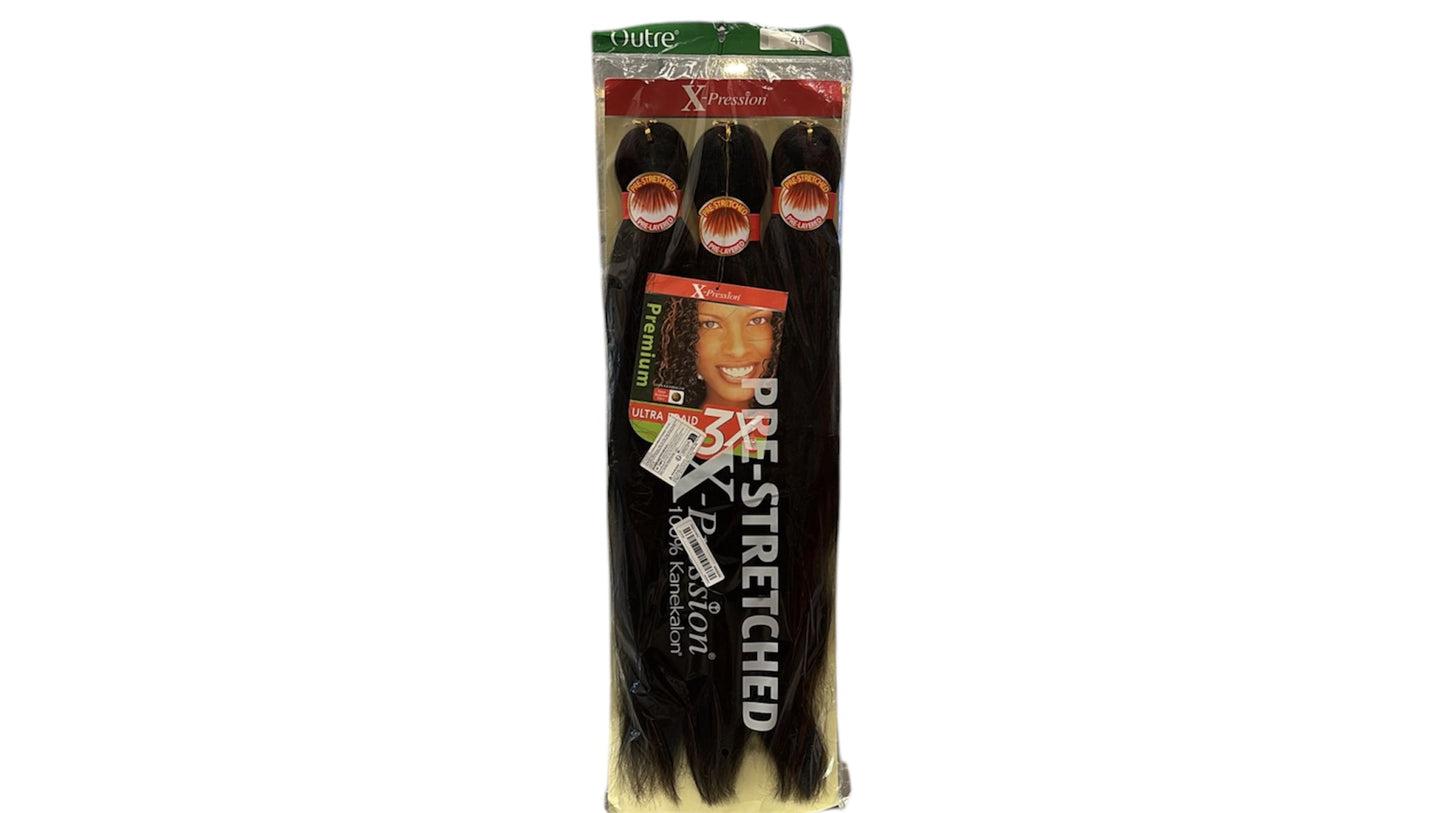Pre-Stretched 3X X-pression hair extensions color 4# Black