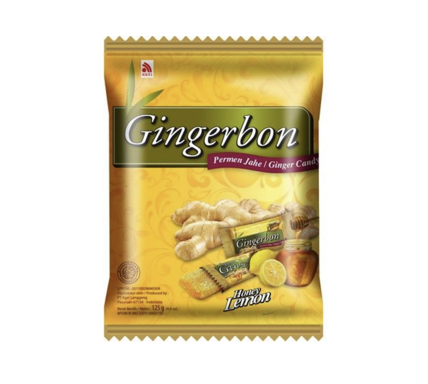 Ginger Honey Lemon Bonbons 125g - GINGERBON