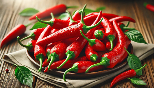 Hot red Cayenne peppers