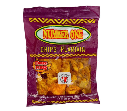 Number one chips plantain BBQ 85g