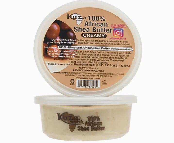 100% NATURAL AFRICAN SHEA BUTTER CREAMY WHITE 8oz - KUZA