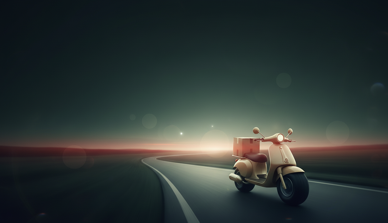 Free Delivery Green-Red Banner Background